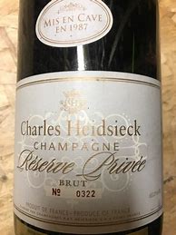 Image result for Charles Heidsieck Champagne Brut Reserve Privee Mis en Cave en 1987