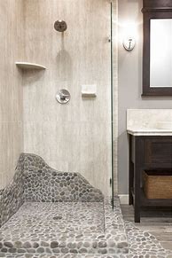 Image result for Pebble Mosaic Tile Floor Shower Designs