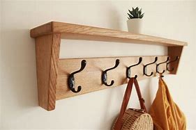 Image result for Oak Shelf with Hooks