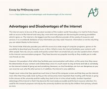 Image result for Pros and Cons of the Internet Essay