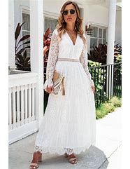 Image result for Long Sleeve White Maxi Dress