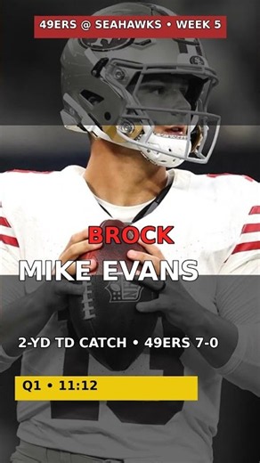 Mike Evans 2-Yard TD Catch! 49ers Strike First vs Seahawks #shorts