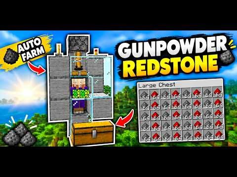 Minecraft EASY Gunpowder Farm 🔥 | Redstone Automatic Farm + HUGE Loot!