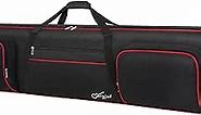 SNIGJAT 88 Key Keyboard Case Soft (Size: 53.5"x13.8"x6.8"), Padded Piano Case with Handle and Adjustable Shoulder Straps, Keyboard Gig Bag with 3 Pockets for Music Sheet Stand, Sustain Pedals, Cables