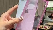 Tzomsze iPhone 11 Clear Square Sparkle Glitter Case