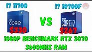 Intel Core i7 11700/11700F vs 10700/10700F Gaming Benchmark RTX 3070 3600Mhz Ram