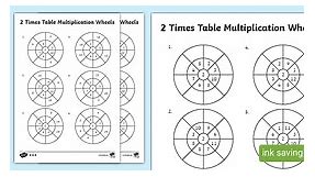 2 Times Table Wheels Worksheet PDF Pack