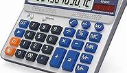 Desktop Calculator Extra Large 5in LCD Display 12-Digit Big Button Giant Accounting Calculator, Battery & Solar Powered, for Office Business & Home(OS-6815)