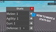 HOW TO MAKE A STATS GUI SYSTEM IN ROBLOX STUDIO