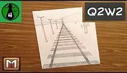 Using One-Point Perspective to Draw Railroad Tracks