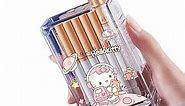 Multifunctional Cigarette Case Lighter 2 in 1, Large Capacity Refillable Electronic Cigarette Case, Windproof Lighter, Hello Kitty Cartoon Lighter (Color : Q4)