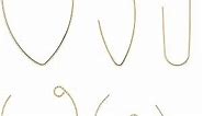 BENECREAT 60PCS 18K Real Gold Plated Earring Hooks Ear Wires, Open V Shape Earring Findings, Textured Arc Dangle Hook Earrings for DIY Jewelry Making Craft