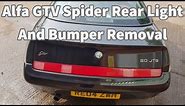 Alfa Romeo GTV Spider rear light and bumper removal Guide