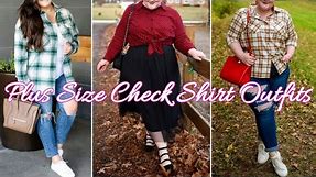 How To Style Check Shirt Plus Size Women || Check Shirt Outfit Ideas || by Look Stylish