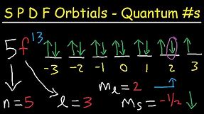 SPDF orbitals Explained - 4 Quantum Numbers, Electron Configuration, & Orbital Diagrams