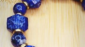 Lapis Lazuli Nugget & 10mm bead bracelet with brass spacers. | Stewart's Custom Beading