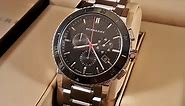 BU9380 Burberry 9380 Watch - Black Dial Chronograph Stainless Steel Men's