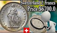 2 Fr Helvetica standing copper nickel coin value/ Swetzerland 2 Francs coin value (6700) in 2022.