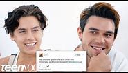 Riverdale's Cole Sprouse & KJ Apa Compete in a Compliment Battle | Teen Vogue