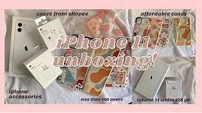 iPhone 11 Unboxing! (white, 128 gb) + affordable cases from shopee || coco