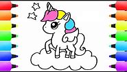HOW to DRAW a UNICORN Easy & Cute Drawing for Kids