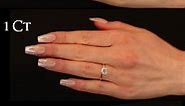 Diamond Size Comparison on Hand & Finger. 1 Carat Engagement Ring