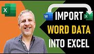 Import Word Document into Excel | Convert / Transfer Data in Word into Excel Worksheet