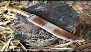 DIY simple bushcraft survival knife sheath from used PVC pipe with traditional pattern