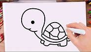 How to Draw Tortoise Easy Learn Drawing a Tortoise Step by Step for Kids