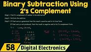 Binary Subtraction using 2's Complement