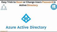 Easy Trick to Reset or Change Users Password in Active Directory | Reset Password in Windows Server