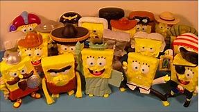 2005 SPONGEBOB SQUAREPANTS LOST IN TIME SET OF 20 BURGER KING COLLECTION MEAL TOY'S VIDEO REVIEW