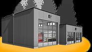 RV Garage Plans | Cube 42' x 36' Modern Garage Plan