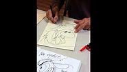 John K drawing me a retarded Stimpy(Socal Comic Con)
