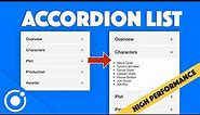 High Performance Animated Accordion List in Ionic