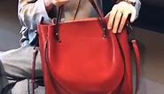 Ainifeel Women's Genuine Leather Handbags and Purses Top Handle Handbags For Work (Claret red)