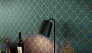 Timeet Peel and Stick Wallpaper Geometric Wallpaper Gold and Green Contact Paper 17.7"x118.11" Self Adhesive Removable Wallpaper for Bedroom Living Room Wall Decor Vinyl