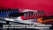 Olsa Tools Magnetic Socket Holder | 3/8-inch Drive | Metric | Blue | Holds 30 Sockets | Professional Quality Tools Organizer