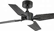 Ohniyou 40” Ceiling Fans with Lights and Remote, Small Outdoor Ceiling Fans with Light for Patio, Modern Ceiling Fan Light for Bedroom Porch(Black)
