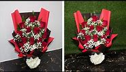 Rose Flower Bouquet || bouquet 12 red roses || rose flower making || rose flower arrangement