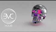 4K [Hour] Halloween Silver Pink Purple Floating Skull Live Wallpaper & VJ Loop [Vivid Skull]
