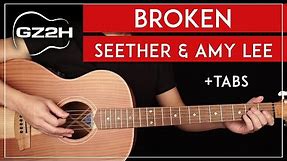 Broken Guitar Tutorial Seether & Amy Lee Guitar Lesson |Standard Tuning + Fingerpicking + TAB|