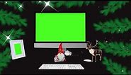Top HD Green Screen Christmas, Computer Monitor, Christmas Desk. Free download for your Video