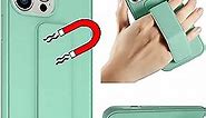 Varikke iPhone 13 Pro Max Case, Multi-Functional Magnetic Vertical & Horizontal Stand Case for iPhone 13 Pro Max, Slim Cute Silicone Protective Kickstand Holder Phone Case for iPhone 13 Pro Max, Mint
