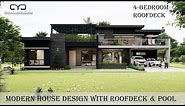 Project #34: 4 BEDROOM | MODERN HOUSE DESIGN with ROOFDECK & POOL | 500 SQM LOT | Design Concept |