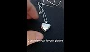 Sterling Silver Heart Photo Locket Pendant Necklace