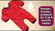 How to make Romper/Onesies/Jumpsuit for 6 to 8 months babies || winter ||