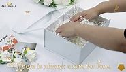 PACKQUEEN Gift Box with Window, 9x6.5x3.8 Inches, Gold Gift Box for Present Contains Ribbon, Card, Bridesmaid Proposal Box, Gift Box with Magnetic Lid (Glossy Gold)