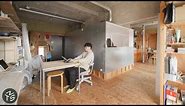 NEVER TOO SMALL: Japanese Architect’s Industrial Style Studio, Tokyo 48sqm/516sqf