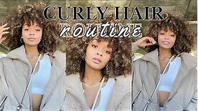 STEP BY STEP UPDATED CURLY HAIR ROUTINE | (bangs 3a-3c)